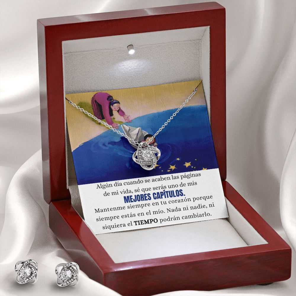 Collar para regalar a Hija, Hijastra, Nieta... - Collar Love Knot (Nudo de Amor) con Aretes. Jewelry/LoveKnot 