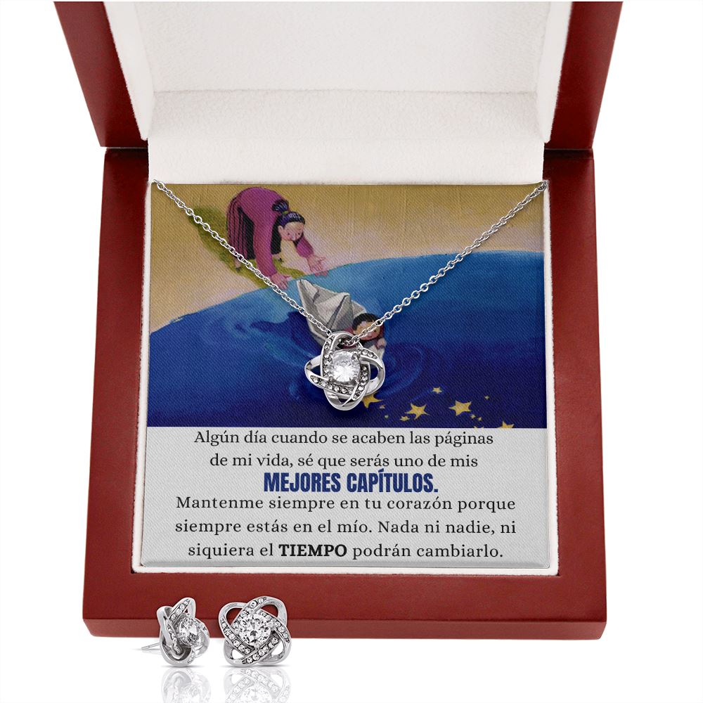 Collar para regalar a Hija, Hijastra, Nieta... - Collar Love Knot (Nudo de Amor) con Aretes. Jewelry/LoveKnot 