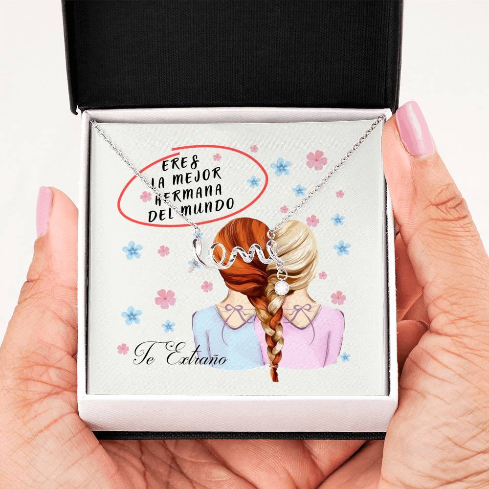 Collar para regalar a la Hermana: Eres la mejor hermana del Mundo - Collar con palabra LOVE escrita Jewelry 