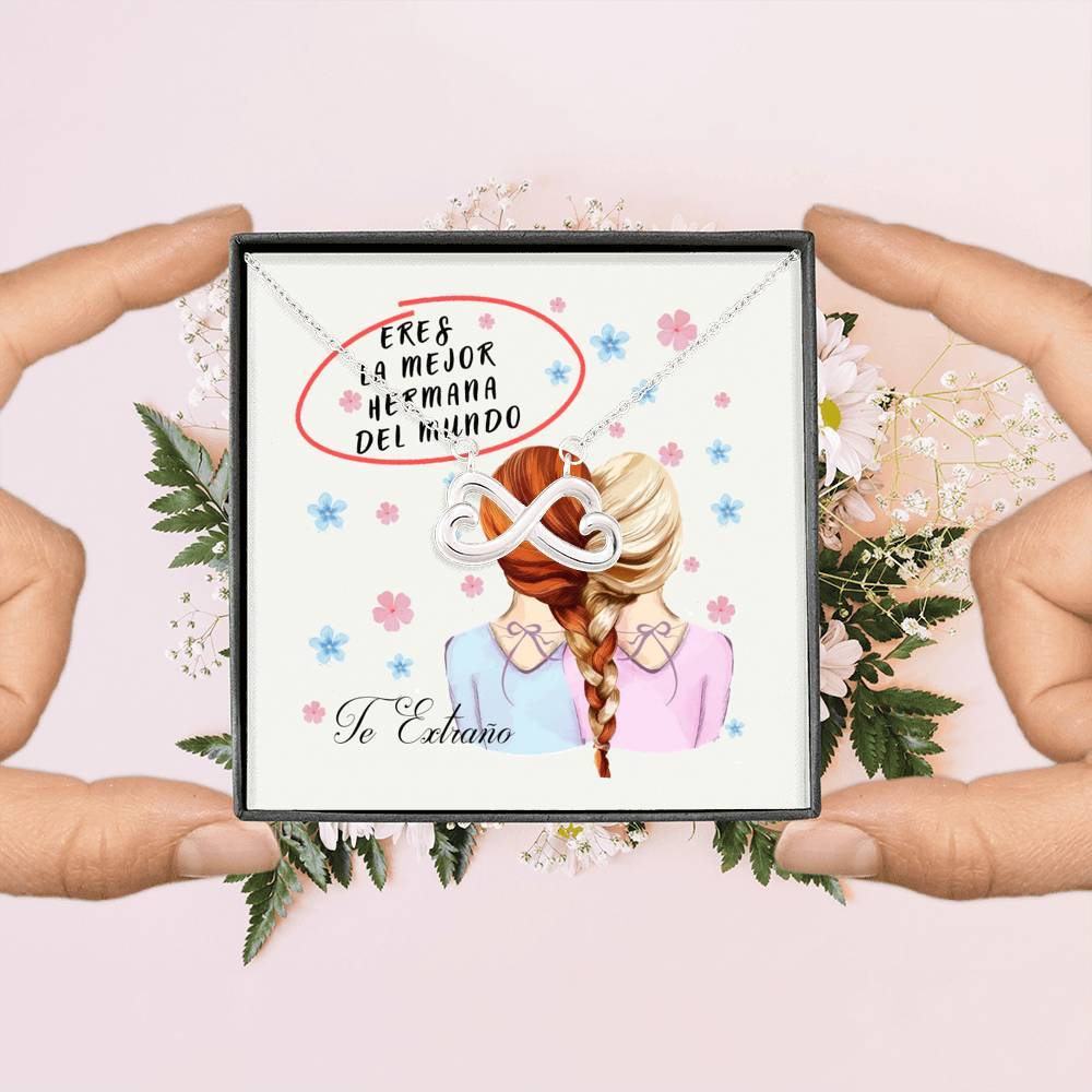 Collar para regalar a la Hermana: Eres la mejor hermana del Mundo - Infinito Corazón Collar Jewelry 