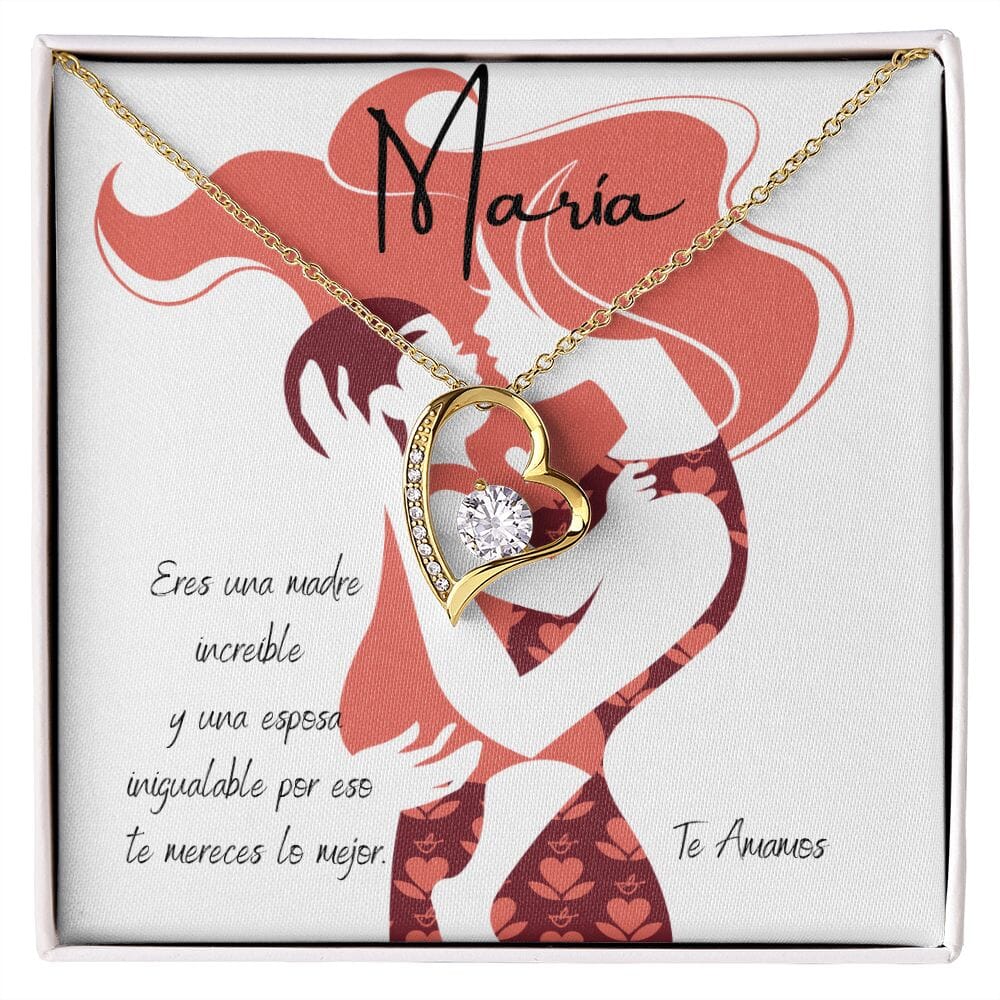Collar para Regalar a la mejor esposa y mamá. Escribe el nombre de ella. Collar Forever Love. Jewelry/ForeverLove 18k Yellow Gold Finish 