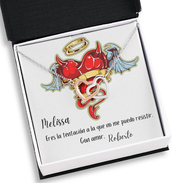 Collar para regalar a la mujer de tu vida - Collar 2 corazones con tarjeta de regalo Jewelry ShineOn Fulfillment 
