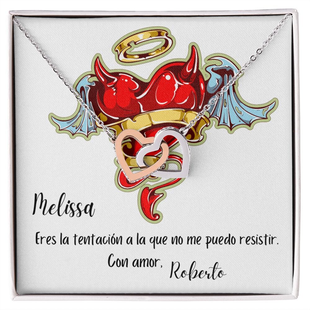 Collar para regalar a la mujer de tu vida - Collar 2 corazones con tarjeta de regalo Jewelry Caja de Regalo Incluida 