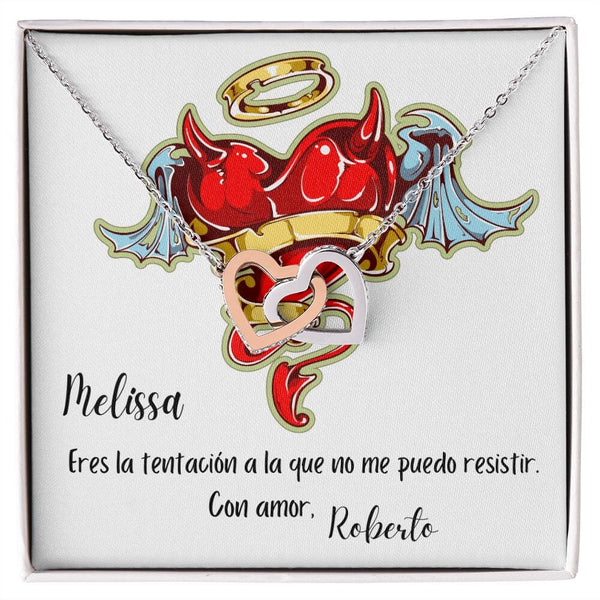 Collar para regalar a la mujer de tu vida - Collar 2 corazones con tarjeta de regalo Jewelry Caja de Regalo Incluida 