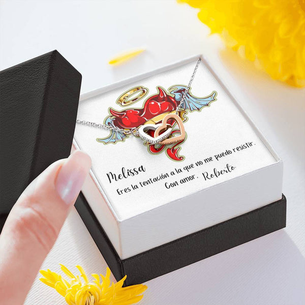 Collar para regalar a la mujer de tu vida - Collar 2 corazones con tarjeta de regalo Jewelry 