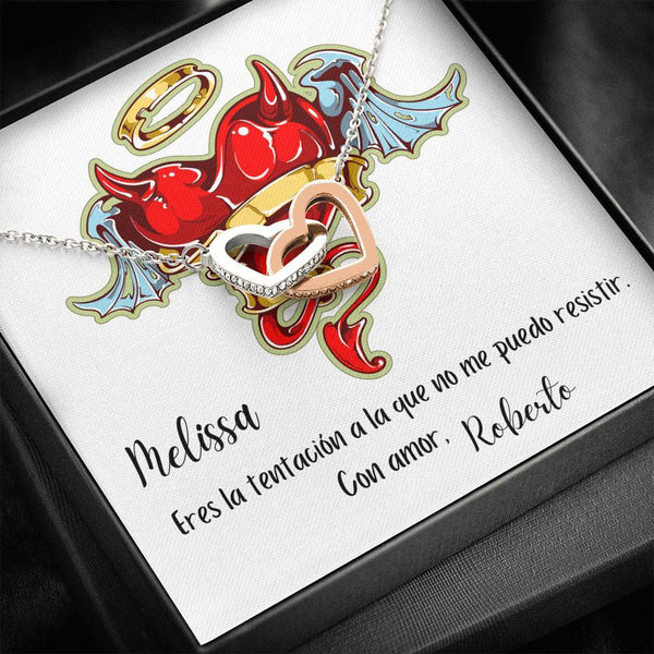 Collar para regalar a la mujer de tu vida - Collar 2 corazones con tarjeta de regalo Jewelry 