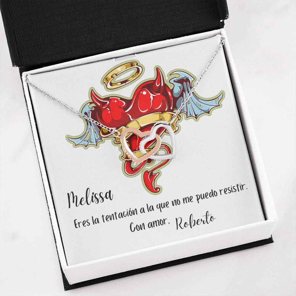 Collar para regalar a la mujer de tu vida - Collar 2 corazones con tarjeta de regalo Jewelry 