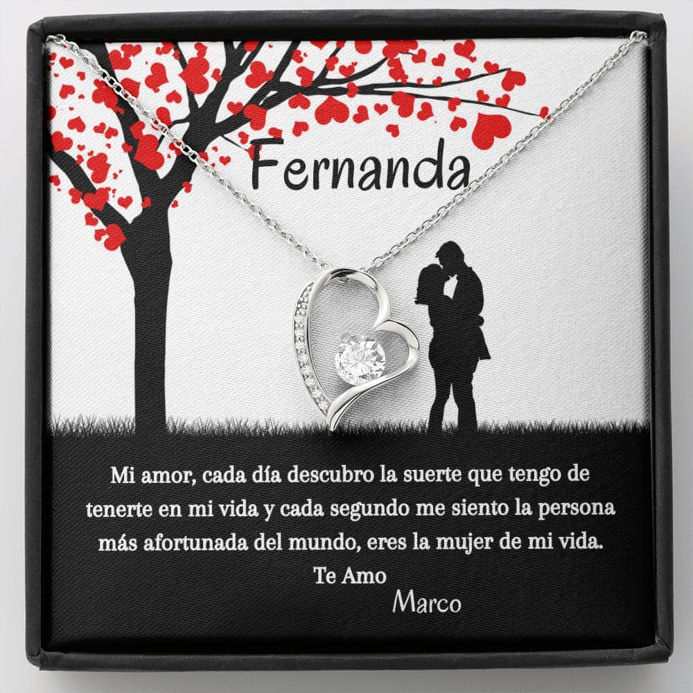 Collar para Regalar a la mujer de tu vida. Collar Forever Love. Jewelry/ForeverLove 14k White Gold Finish 