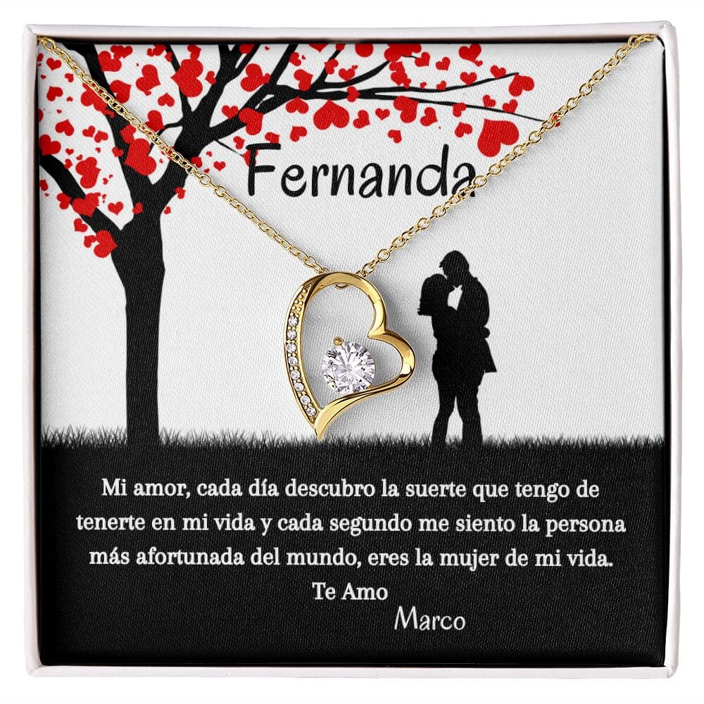 Collar para Regalar a la mujer de tu vida. Collar Forever Love. Jewelry/ForeverLove 18k Yellow Gold Finish 