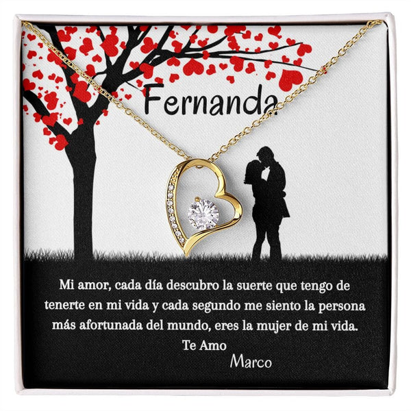 Collar para Regalar a la mujer de tu vida. Collar Forever Love. Jewelry/ForeverLove 18k Yellow Gold Finish 