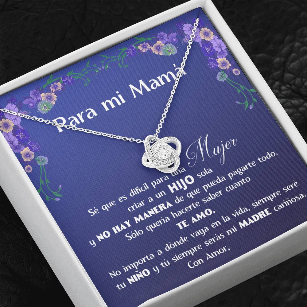 Collar para Regalar a Mamá de parte de su Hijo - Collar Nudo de Amor con Caja de regalo y Tarjeta personalizada Jewelry/LoveKnot 