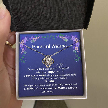 Collar para Regalar a Mamá de parte de su Hijo - Collar Nudo de Amor con Caja de regalo y Tarjeta personalizada Jewelry/LoveKnot 