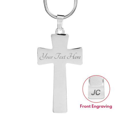 Collar para regalar a Papá en forma de Cruz: Echa toda tu Ansiedad sobre Dios porque Él cuida de Ti. Fondo Azul Jewelry Cross with Luxury Necklace Yes 