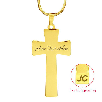 Collar para regalar a Papá en forma de Cruz: Echa toda tu Ansiedad sobre Dios porque Él cuida de Ti. Fondo Azul Jewelry 18k Yellow Gold Finish Cross with Luxury Necklace Yes 