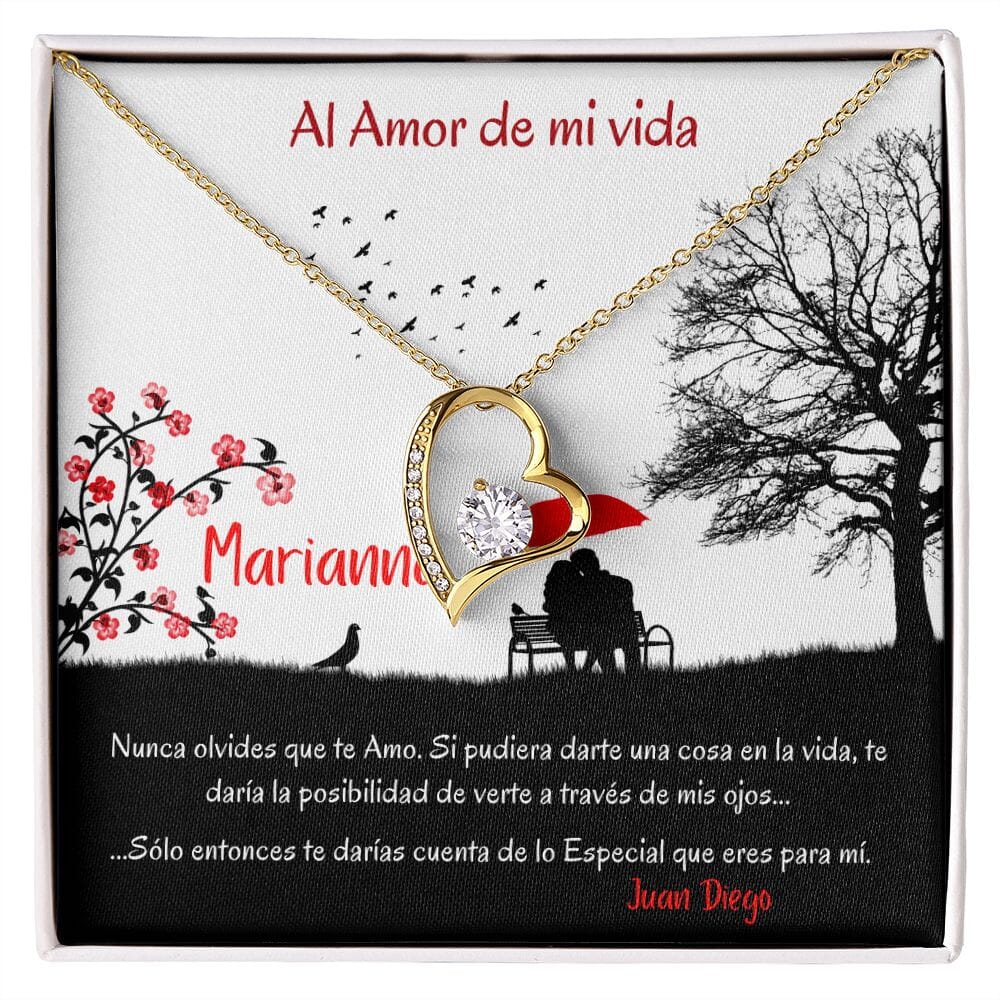 Collar para regalar al Amor de Mi vida - Collar Por Siempre Amor - Especial para esa persona que Amas Jewelry 18k Yellow Gold Finish 