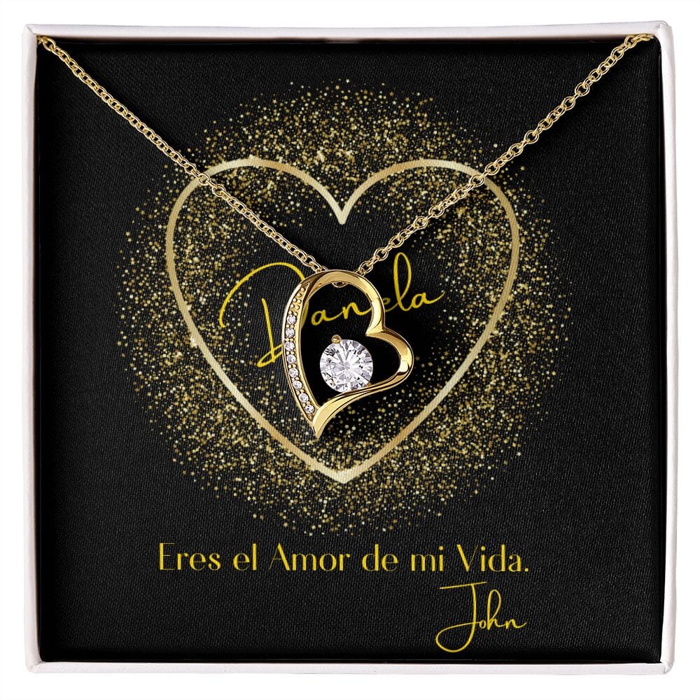 Collar para regalar al Amor de Mi vida - Collar Por Siempre Amor- Jewelry 18k Yellow Gold Finish 
