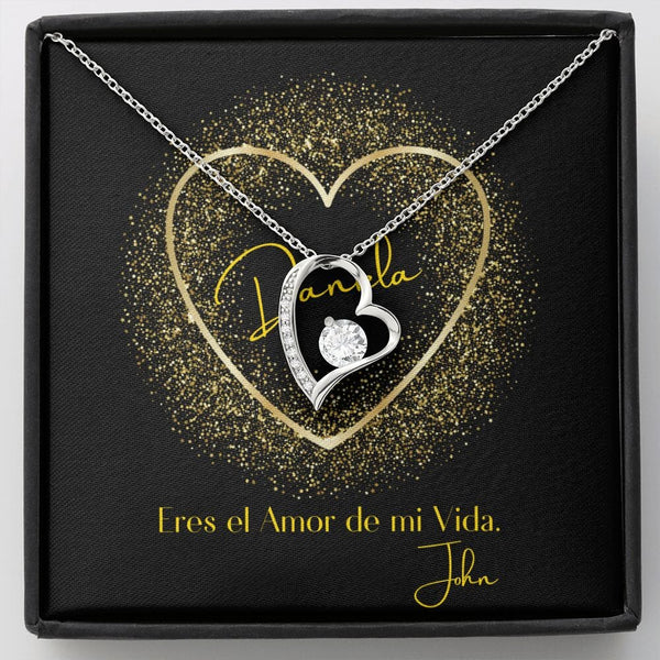 Collar para regalar al Amor de Mi vida - Collar Por Siempre Amor- Jewelry ShineOn Fulfillment 14k White Gold Finish 