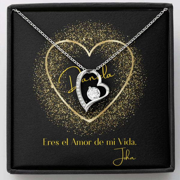 Collar para regalar al Amor de Mi vida - Collar Por Siempre Amor- Jewelry 14k White Gold Finish 
