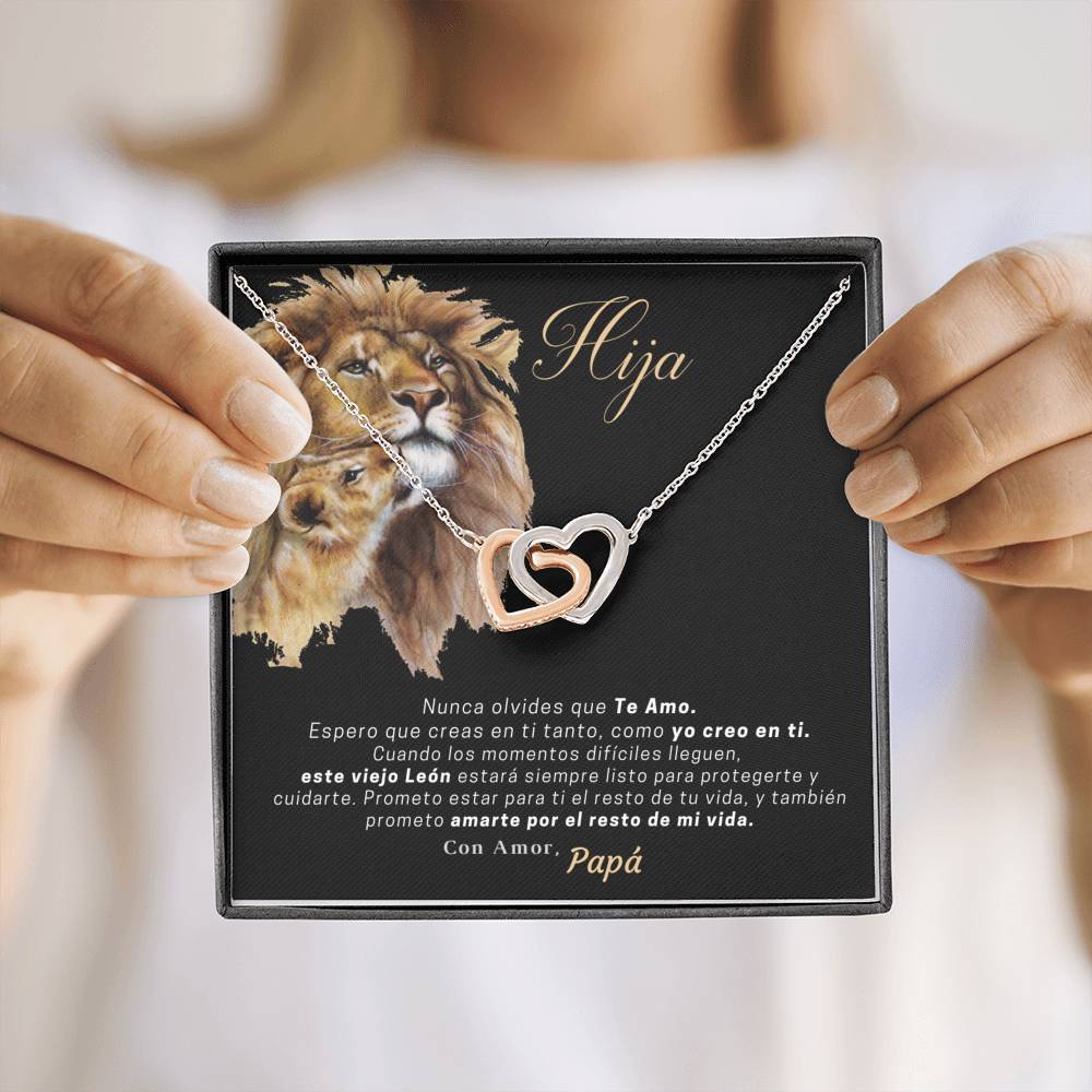 Collar para Regalar de Papá a Hija. Collar con dos corazones Amor. Personalízalo con los nombres. Jewelry 