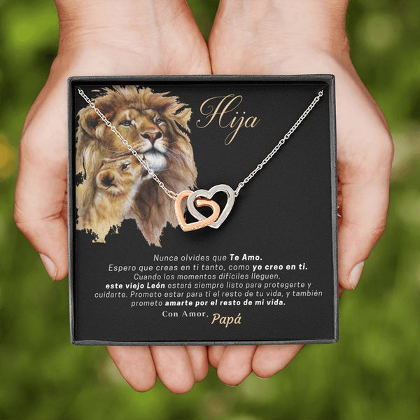 Collar para Regalar de Papá a Hija. Collar con dos corazones Amor. Personalízalo con los nombres. Jewelry 