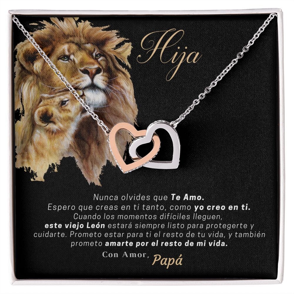 Collar para Regalar de Papá a Hija. Collar con dos corazones Amor. Personalízalo con los nombres. Jewelry Interlocking Heart Necklace 