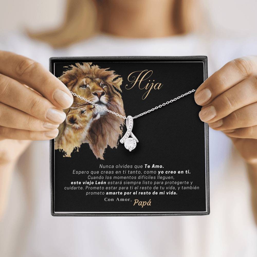 Collar para Regalar de Papá a Hija. Collar Lazo con Piedra. Personalízalo con los nombres. Jewelry 