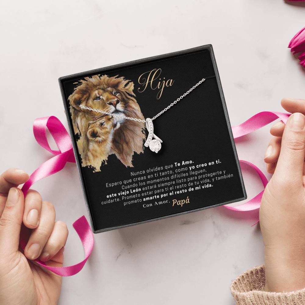 Collar para Regalar de Papá a Hija. Collar Lazo con Piedra. Personalízalo con los nombres. Jewelry 