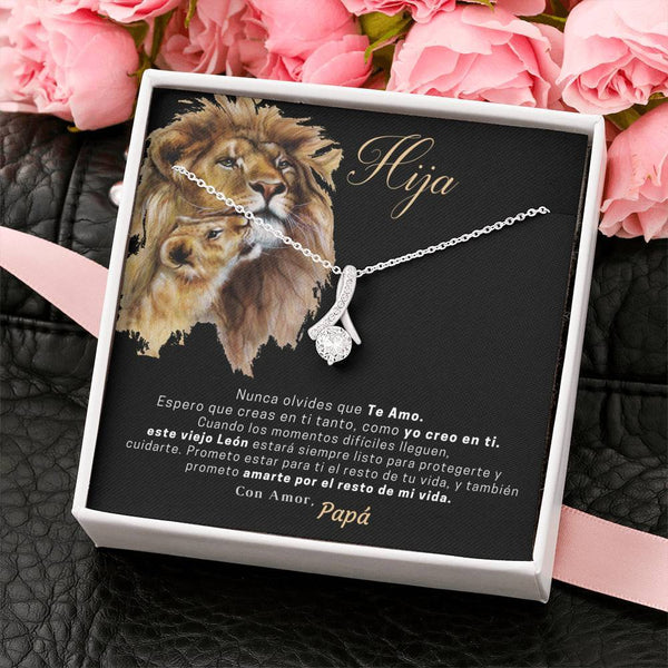 Collar para Regalar de Papá a Hija. Collar Lazo con Piedra. Personalízalo con los nombres. Jewelry 