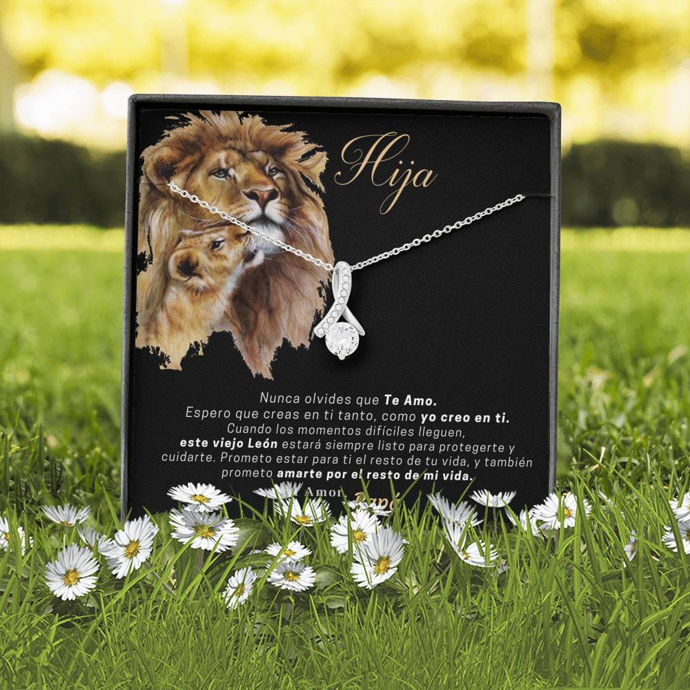 Collar para Regalar de Papá a Hija. Collar Lazo con Piedra. Personalízalo con los nombres. Jewelry 