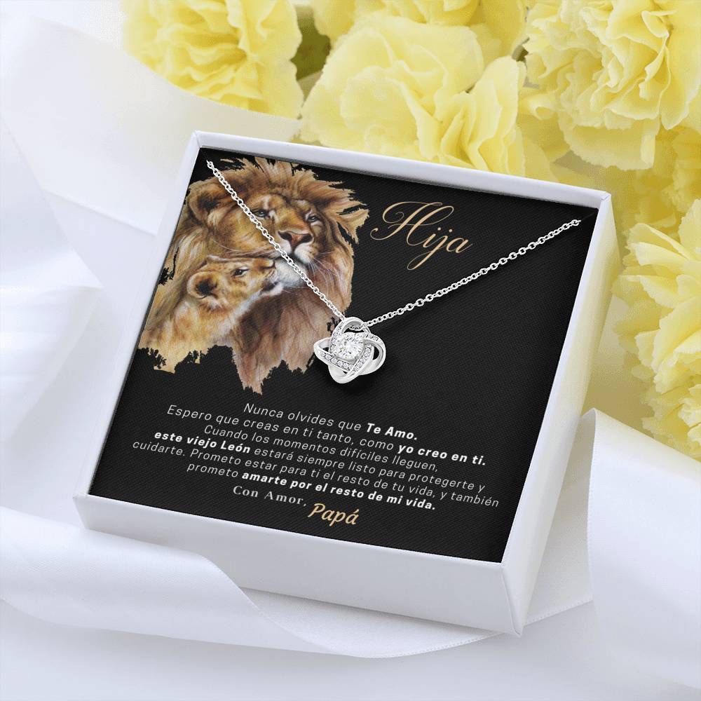 Collar para Regalar de Papá a Hija. Collar Nudo con Piedra. Personalízalo con los nombres. Jewelry/LoveKnot 