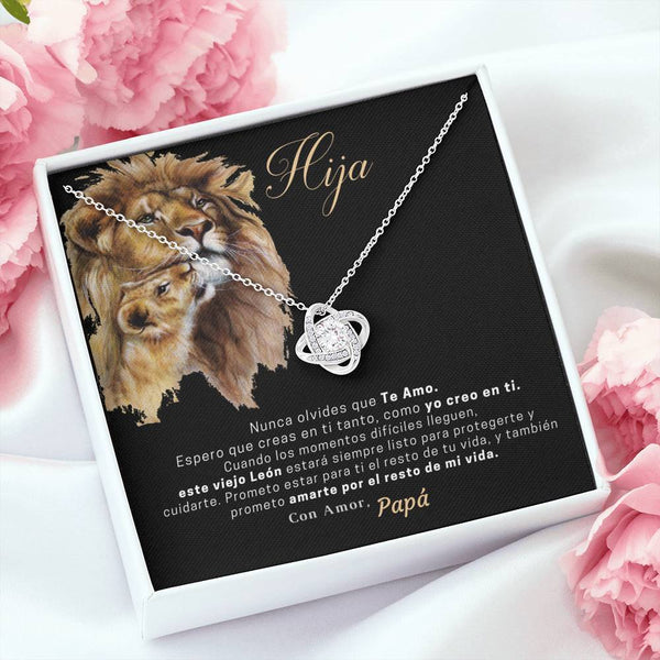 Collar para Regalar de Papá a Hija. Collar Nudo con Piedra. Personalízalo con los nombres. Jewelry/LoveKnot 