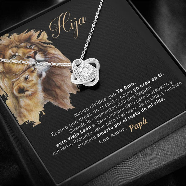 Collar para Regalar de Papá a Hija. Collar Nudo con Piedra. Personalízalo con los nombres. Jewelry/LoveKnot 