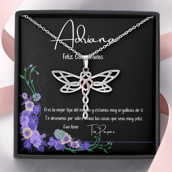 Collar para regalar en el cumpleaños de tu hija. Collar con Libélula Jewelry 
