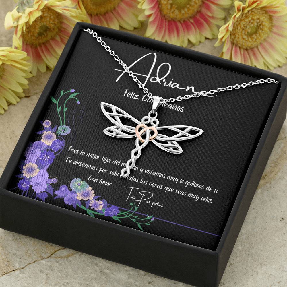 Collar para regalar en el cumpleaños de tu hija. Collar con Libélula Jewelry 
