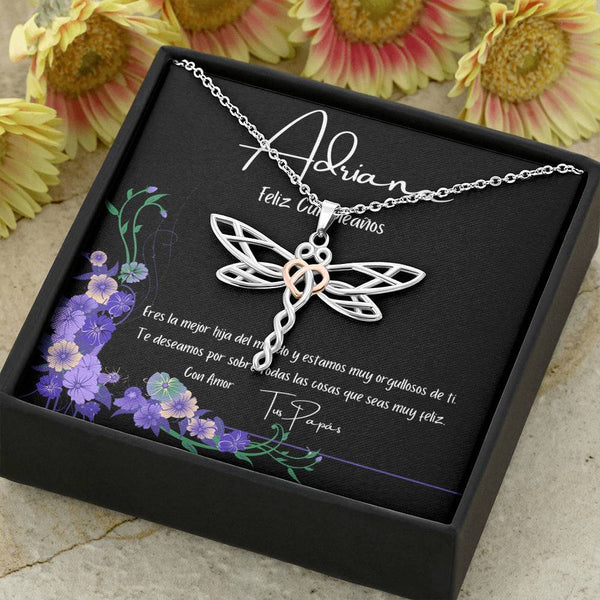 Collar para regalar en el cumpleaños de tu hija. Collar con Libélula Jewelry 