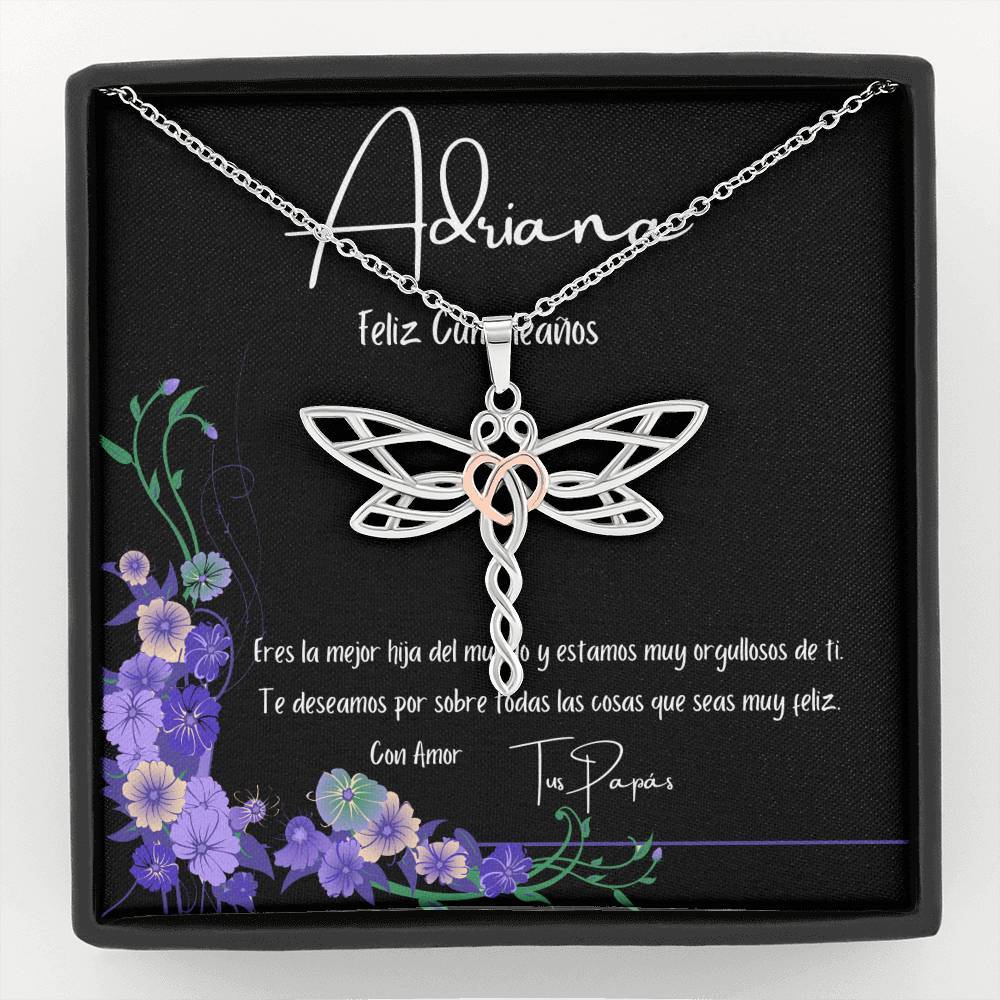 Collar para regalar en el cumpleaños de tu hija. Collar con Libélula Jewelry 