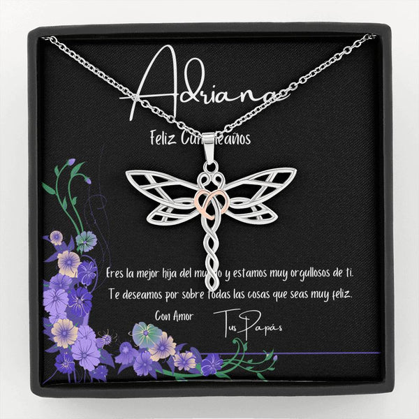 Collar para regalar en el cumpleaños de tu hija. Collar con Libélula Jewelry 