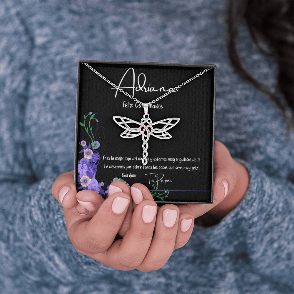 Collar para regalar en el cumpleaños de tu hija. Collar con Libélula Jewelry 