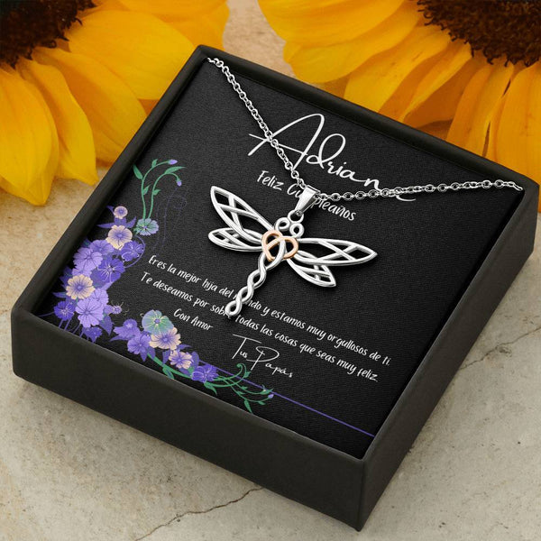 Collar para regalar en el cumpleaños de tu hija. Collar con Libélula Jewelry 