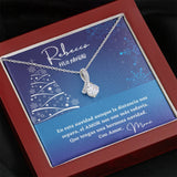 Collar para regalar en esta Navidad - Collar Lazo con Piedra. Collar con tarjeta personalizada. Jewelry ShineOn Fulfillment Mahogany Style Luxury Box 