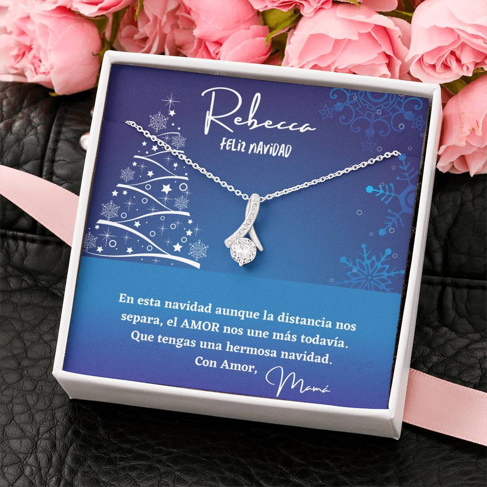 Collar para regalar en esta Navidad - Collar Lazo con Piedra. Collar con tarjeta personalizada. Jewelry ShineOn Fulfillment 