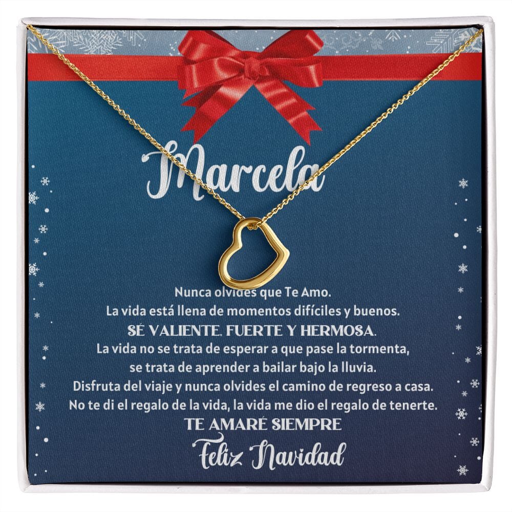 Collar para regalar esta navidad a tu hija - Collar Delicate Heart Jewelry Acabado en Oro Amarillo de 18 quilates. Caja Estándar de Regalo Incluida 