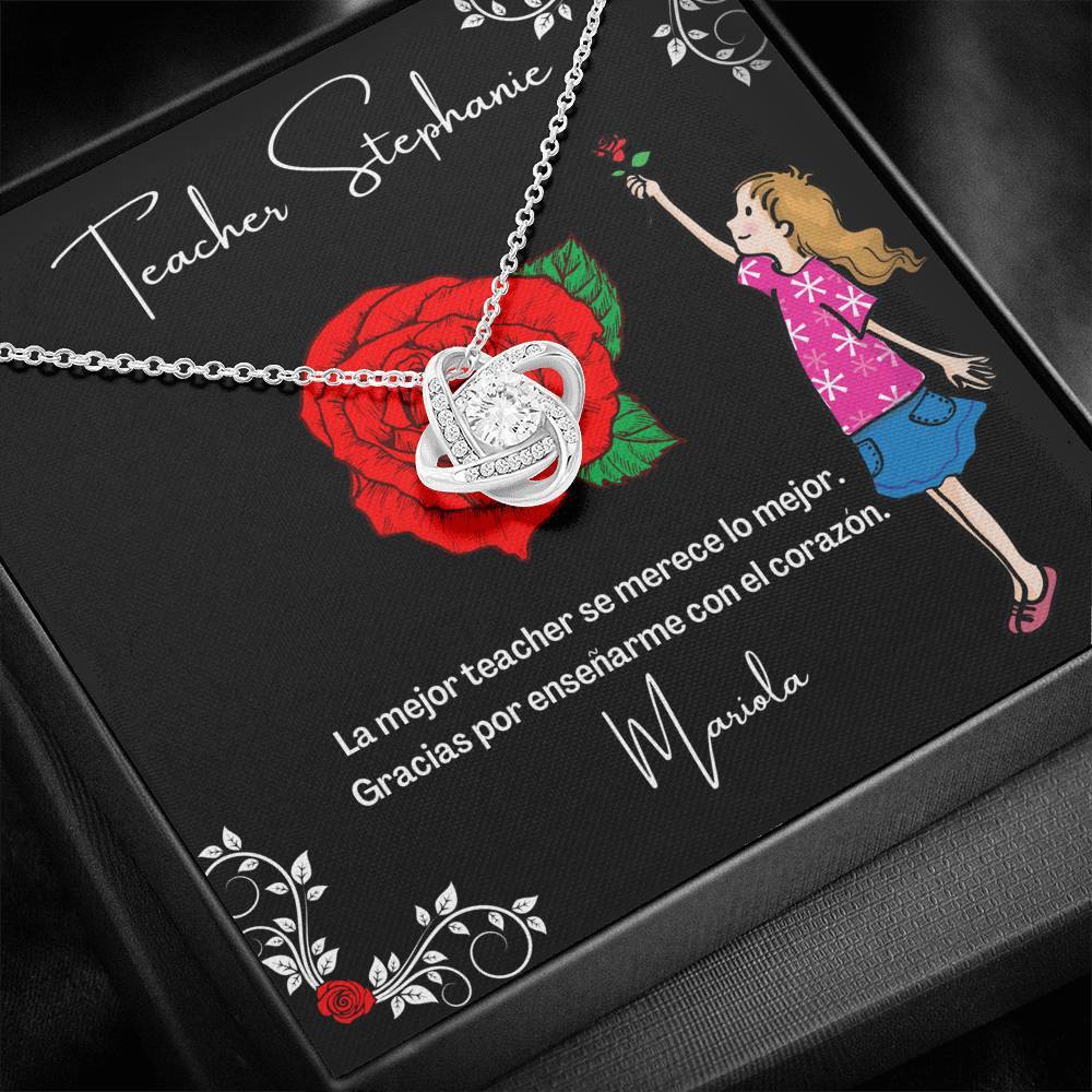 Collar para regalar Teacher - profesora - maestra. - Collar Nudo de Amor para esa maestra especial. Jewelry/LoveKnot 