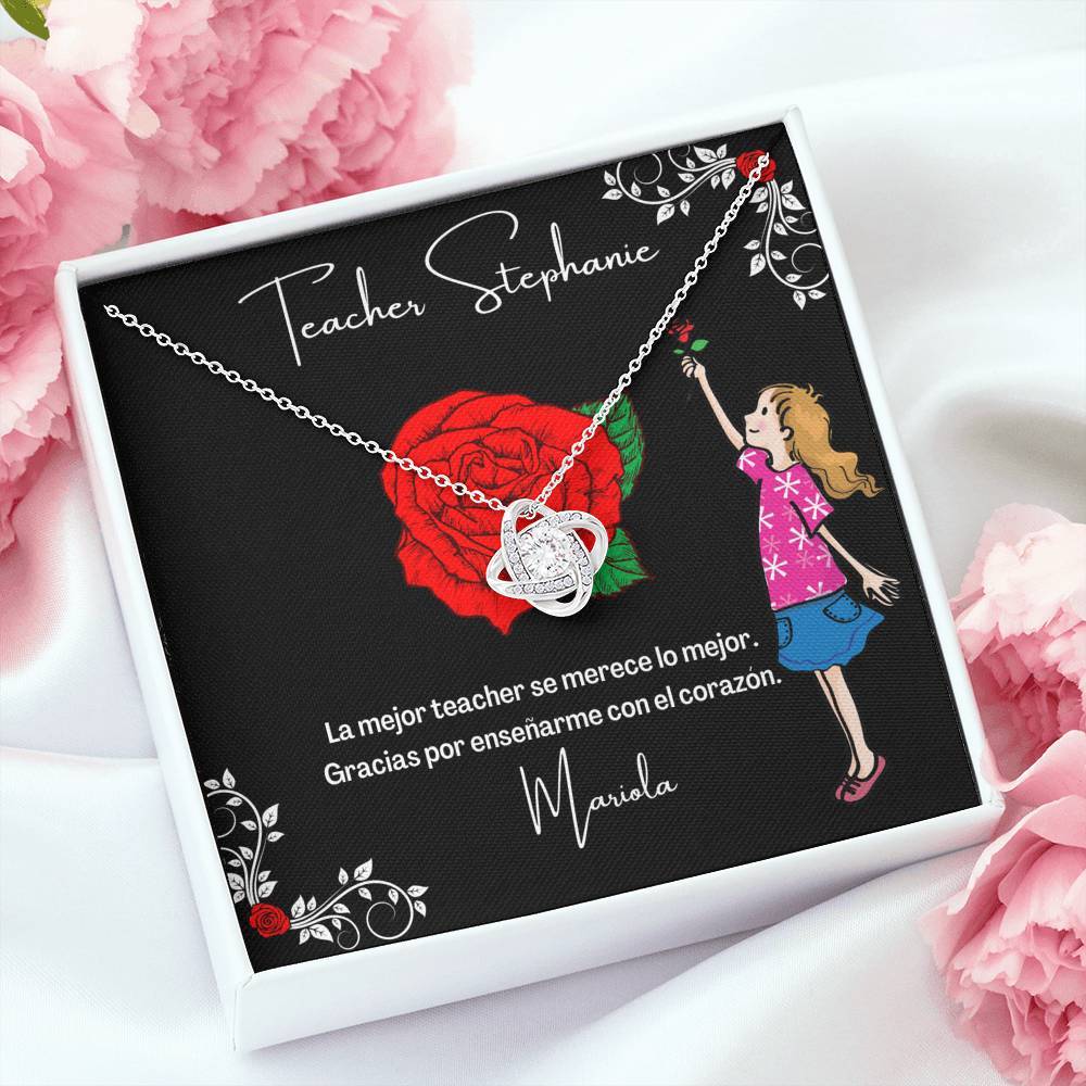 Collar para regalar Teacher - profesora - maestra. - Collar Nudo de Amor para esa maestra especial. Jewelry/LoveKnot 