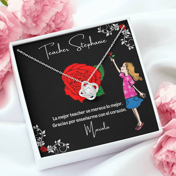 Collar para regalar Teacher - profesora - maestra. - Collar Nudo de Amor para esa maestra especial. Jewelry/LoveKnot 