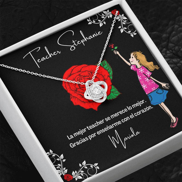 Collar para regalar Teacher - profesora - maestra. - Collar Nudo de Amor para esa maestra especial. Jewelry/LoveKnot 