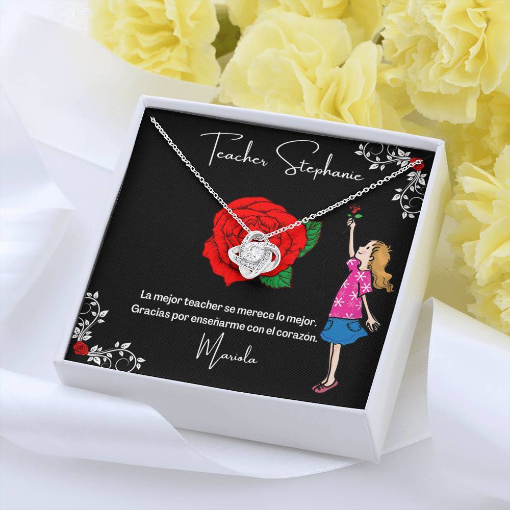 Collar para regalar Teacher - profesora - maestra. - Collar Nudo de Amor para esa maestra especial. Jewelry/LoveKnot 