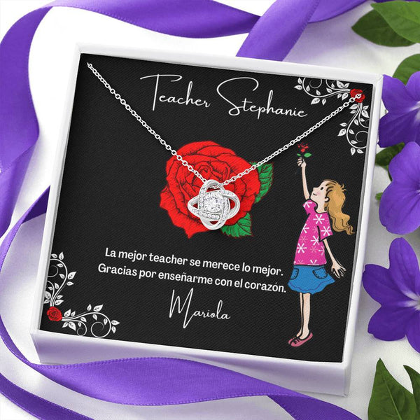 Collar para regalar Teacher - profesora - maestra. - Collar Nudo de Amor para esa maestra especial. Jewelry/LoveKnot 