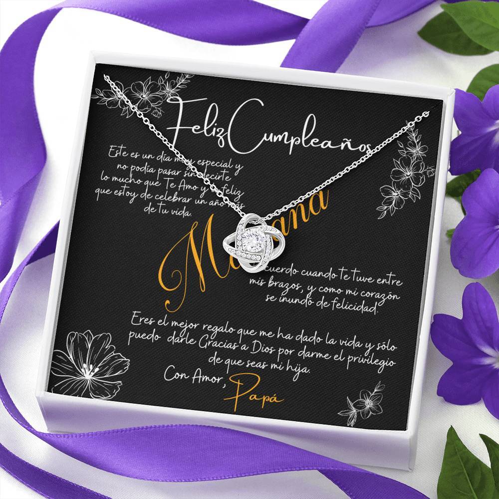 Collar para Regalo Cumpleaños para Hija, Collar Nudo Amor - Personalizable Jewelry/LoveKnot 