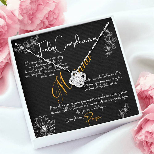 Collar para Regalo Cumpleaños para Hija, Collar Nudo Amor - Personalizable Jewelry/LoveKnot 